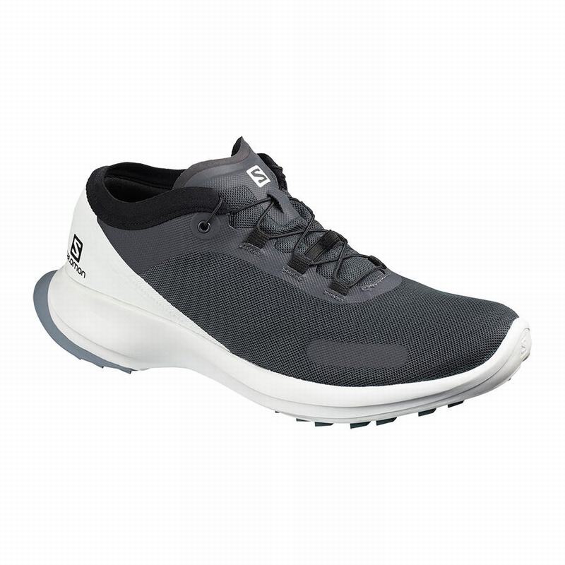 Salomon Israel SENSE FEEL - Mens Trail Running Shoes - Black/White (FKCR-06983)